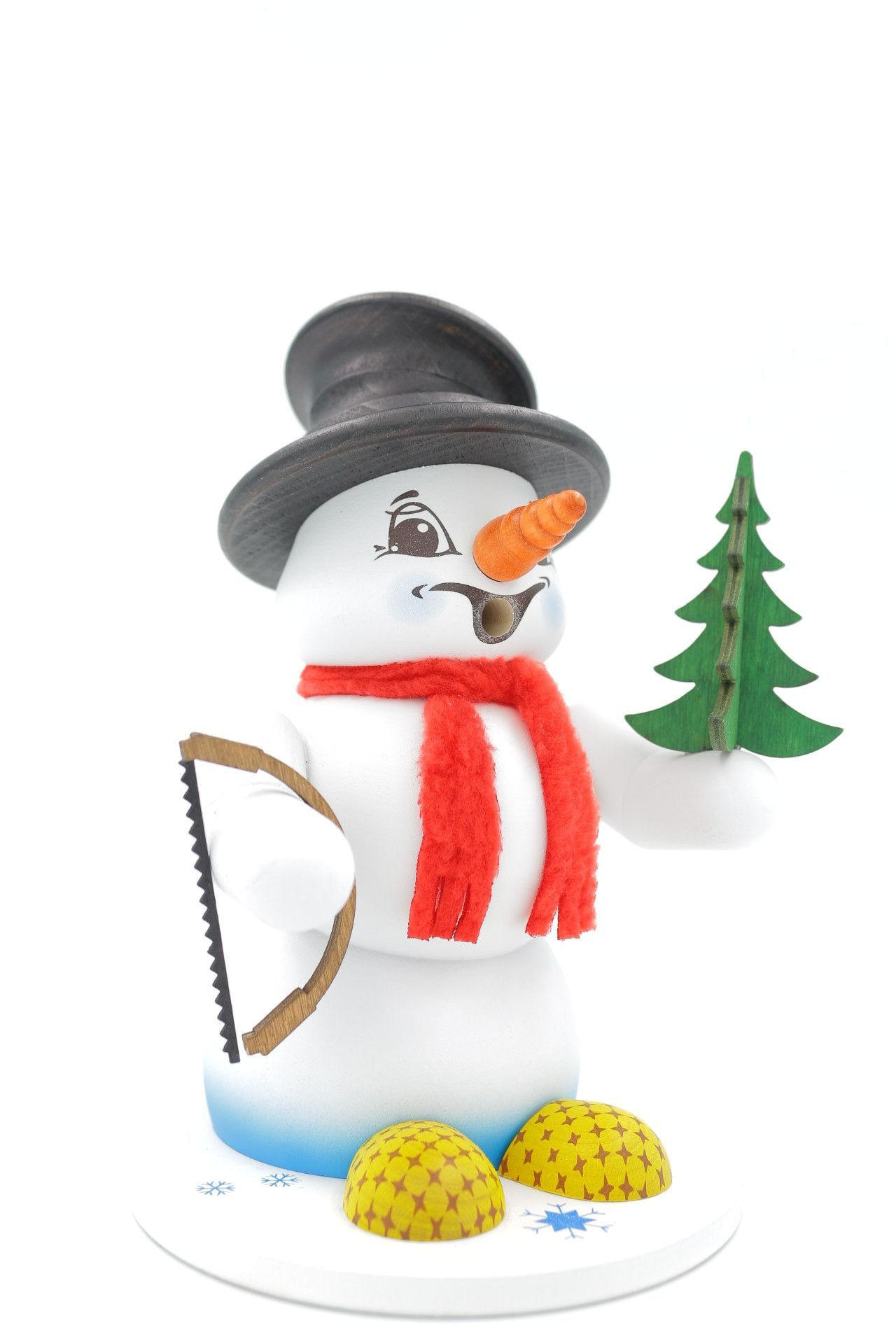 RAUCHFIGUR Schneemann Weiß Baummauser 19 cm - Multicolor, Holz (15/19/0.1cm)