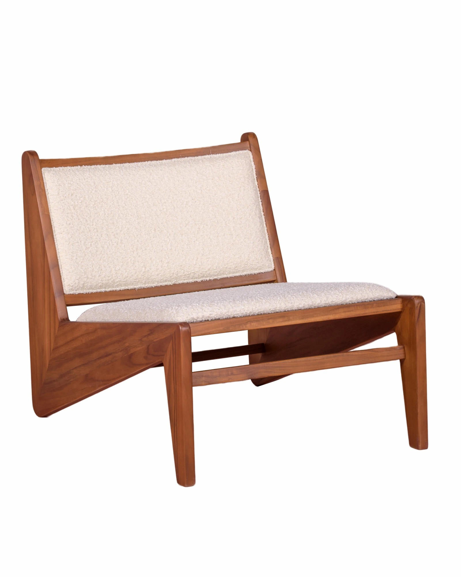 SESSEL Boucle Weiß - Weiß, Holz (60/57/71cm) - Nest Dream