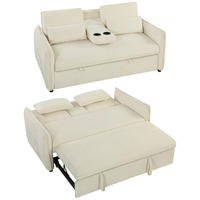 SCHLAFSOFA 2-Sitzer DE-08254 verstellbar, Beige - Beige, Textil (166/84/90cm) - ComfortXL