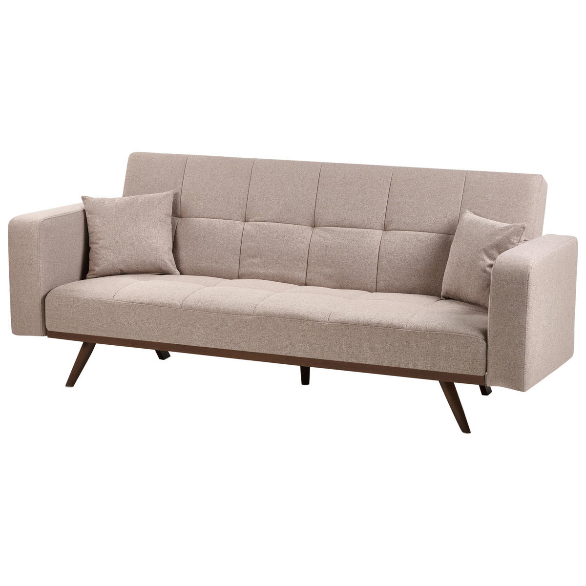 SCHLAFSOFA 3-Sitzer Hellbraun Hjulby - Hellbraun, Textil (220/90/82cm) - Beliani