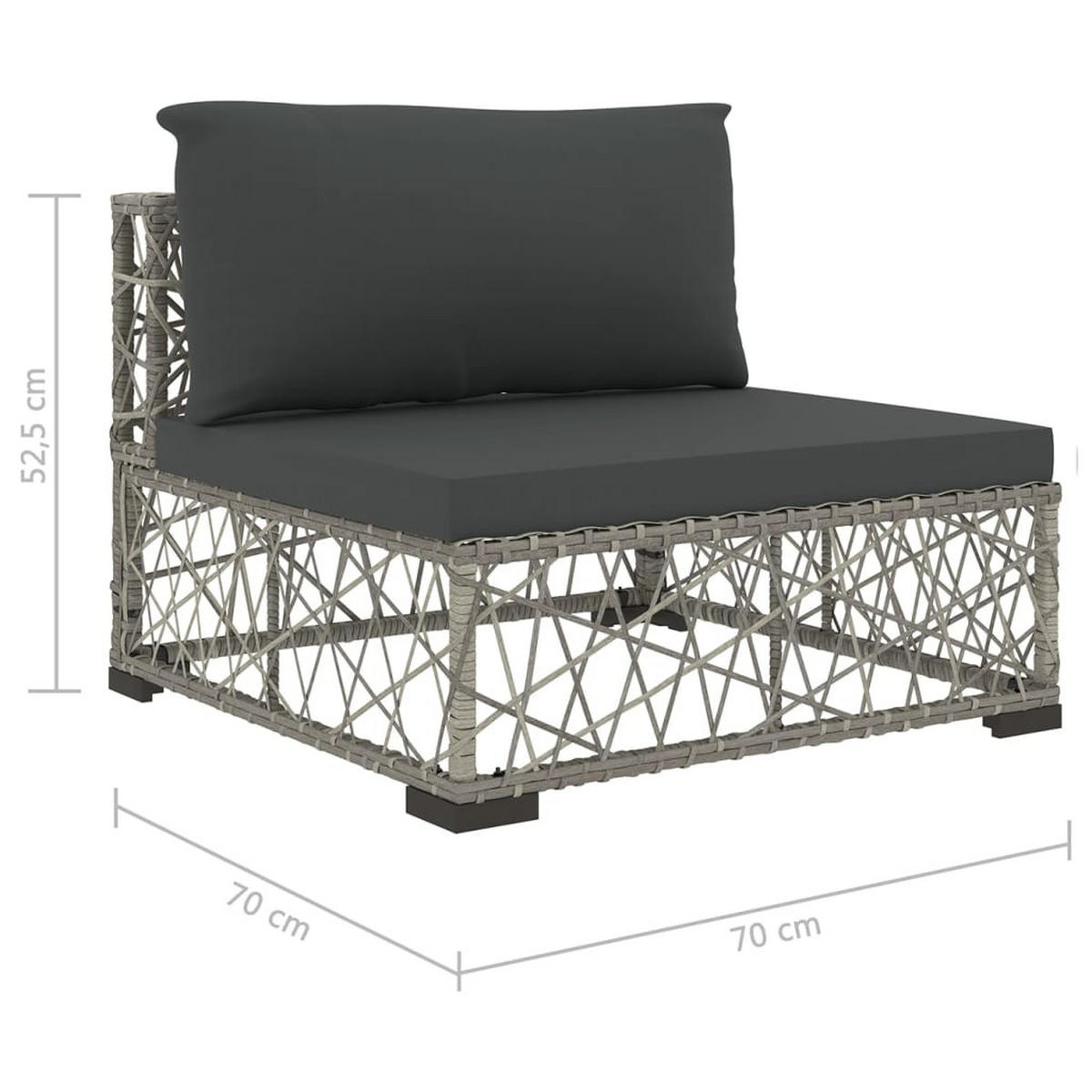 GARTEN-LOUNGE-SET 6Er Set Mit Auflagen Poly Rattan Grau - Grau, Kunststoff - vidaXL