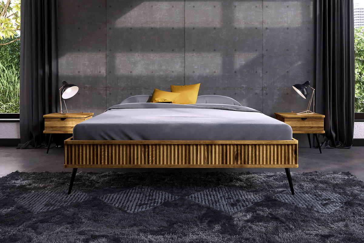 BETTGESTELL LINA 140x210 Wildeiche - Wildeiche, Holz (140/210cm) - byoak