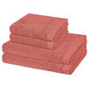 FROTTIERSET Rubin 4-teilig - Rosa, Textil (50/100cm) - Ross