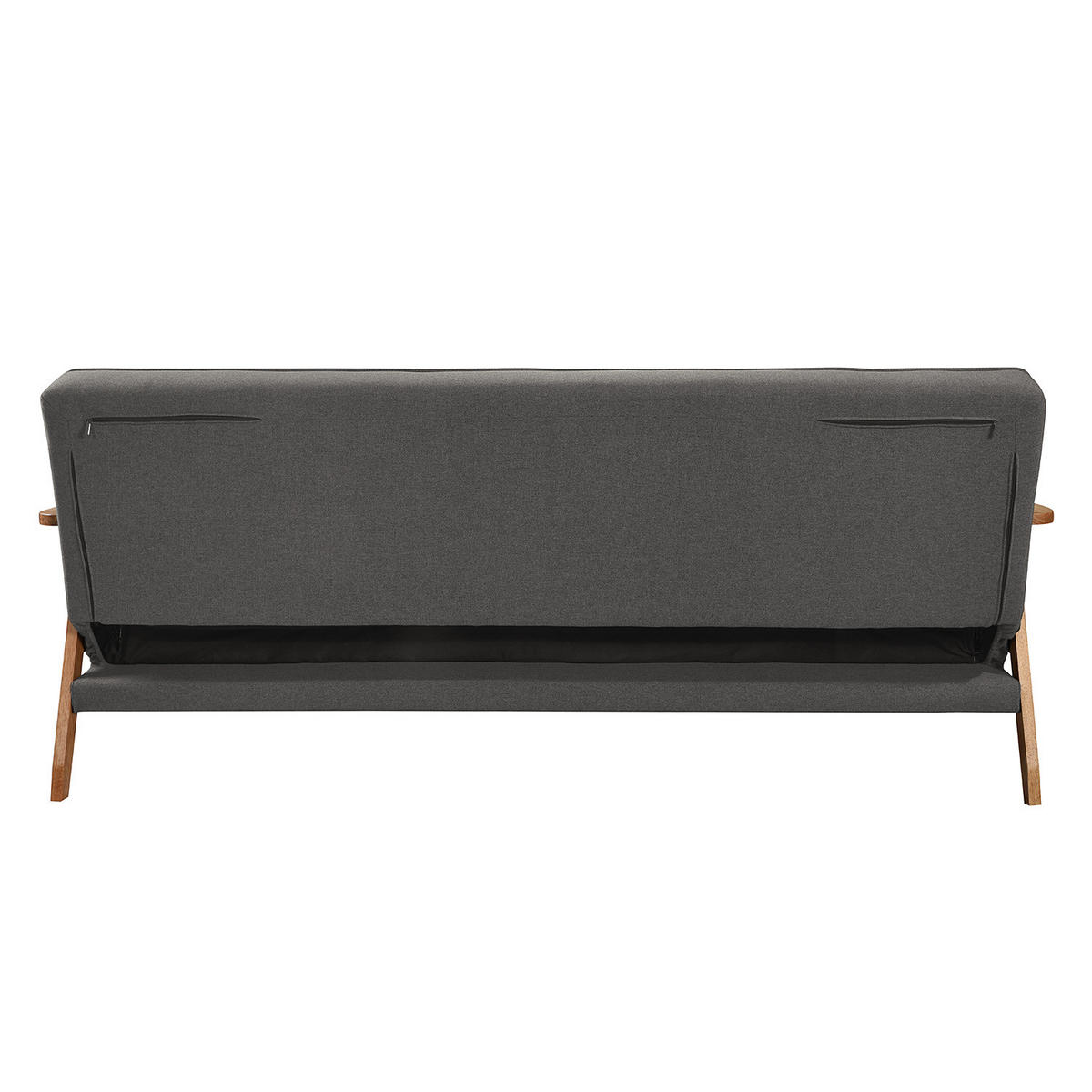 SCHLAFSOFA - Dunkelgrau, Birkenholz/Textil (204/85/86cm) - home24