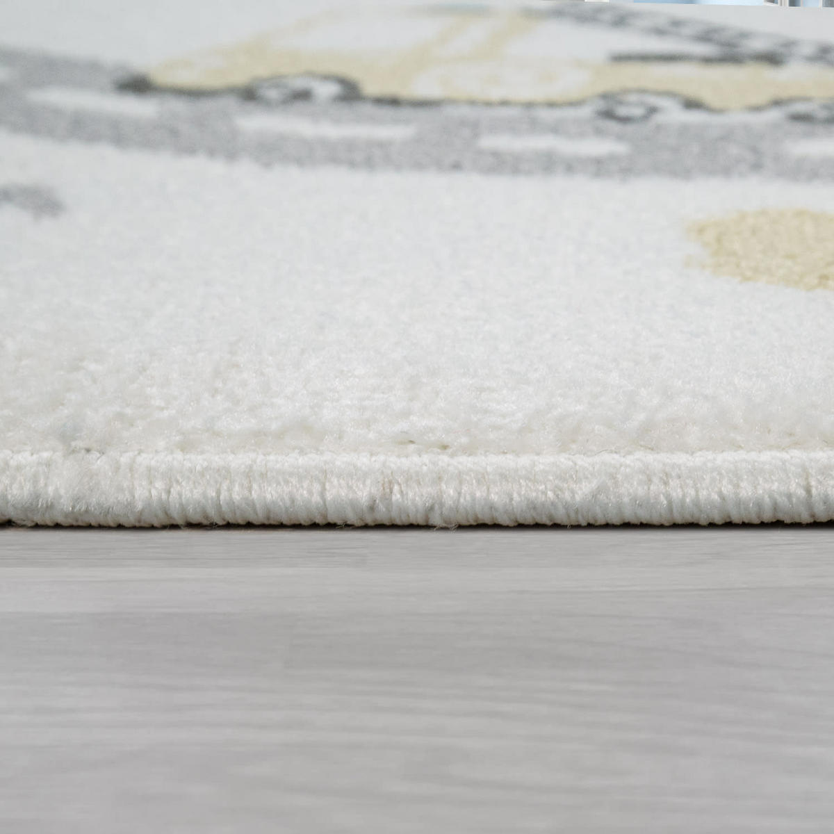 KINDERTEPPICH Roadmap Kinderzimmer schmutzabweisend Creme Rechteckig 133x190 - Beige, Textil (133/190cm) - KADIMA DESIGN