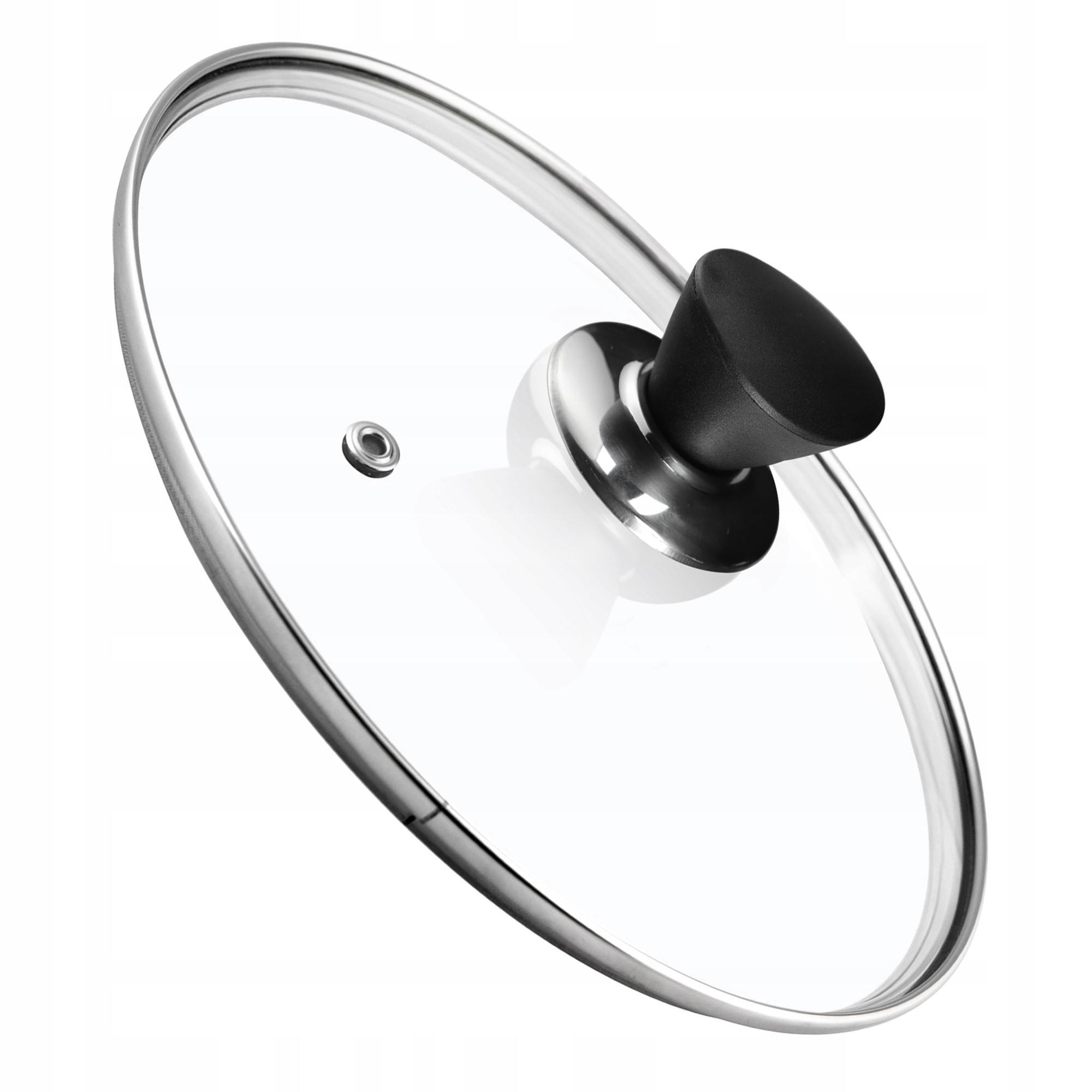 DECKEL mit schwarzem Griff, 30 cm - Transparent, Glas/Kunststoff (30cm) - KADAX