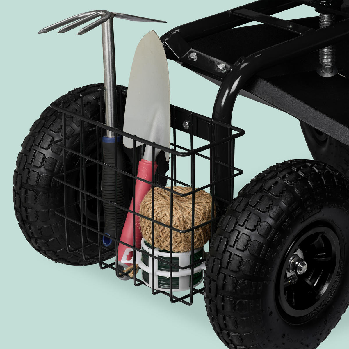 GARTENSITZ - Schwarz, Kunststoff/Metall (45/55/87cm) - Relaxdays