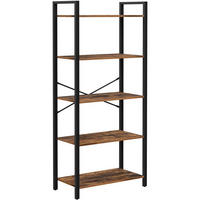BÜCHERREGAL Rustikales Braun 66x30 cm LLS061B01 Stabile Stahlkonstruktion - Schwarz, Metall (66/153/30cm)