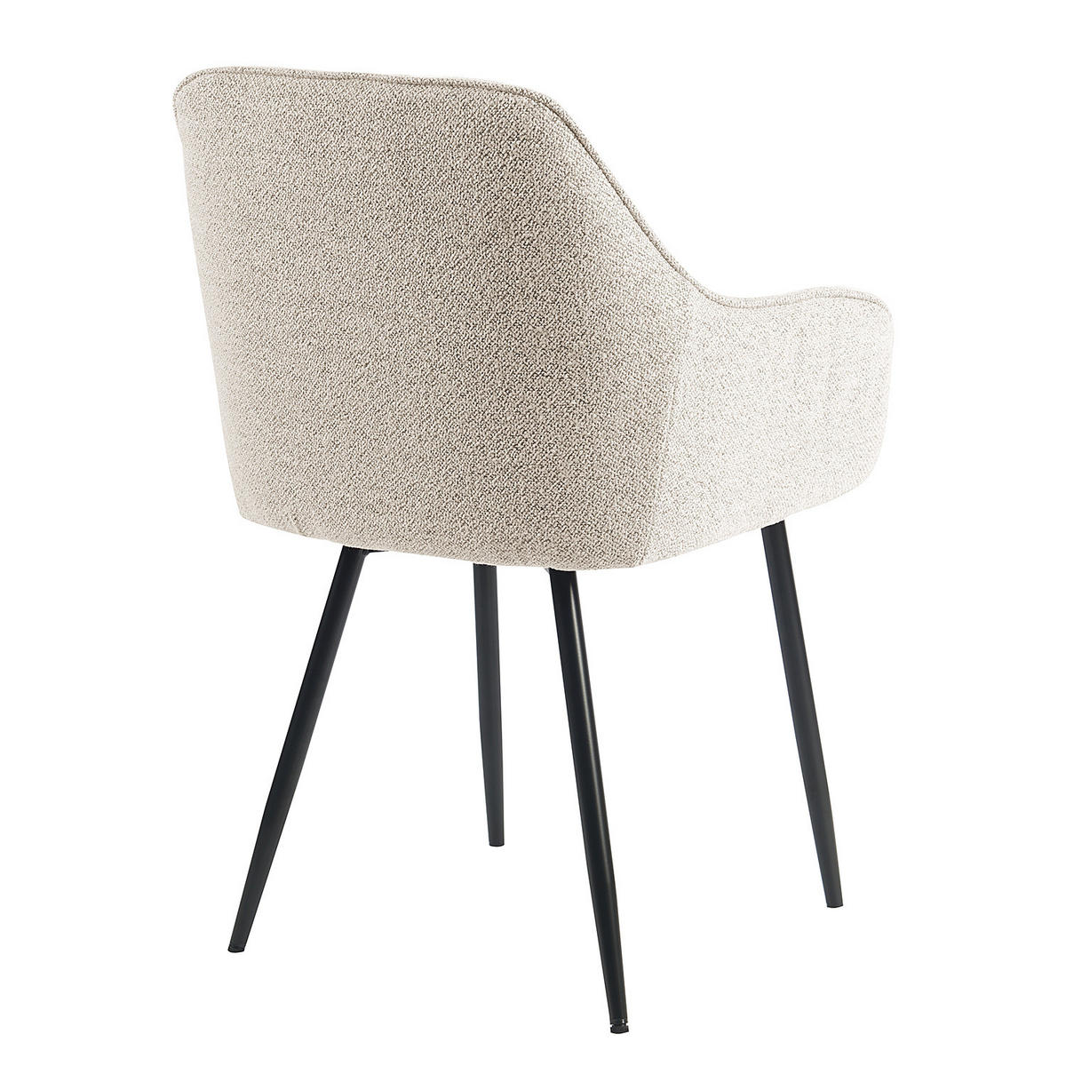 ARMLEHNENSTUHL - Beige/Schwarz, Textil/Metall (60/84/56cm) - home24