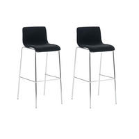 BARHOCKER 2er Set Tenar Stoff Schwarz Silber - Schwarz, Textil (43/100/48cm) - DELUKE