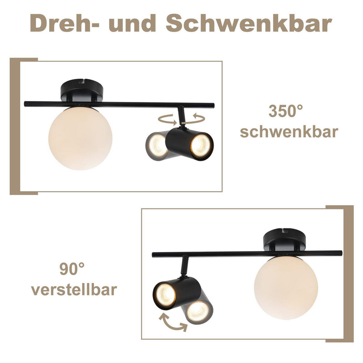 DECKENLEUCHTE Drake 40/18/13.5cm - Schwarz, Metall (40/18/13.5cm) - Nettlife