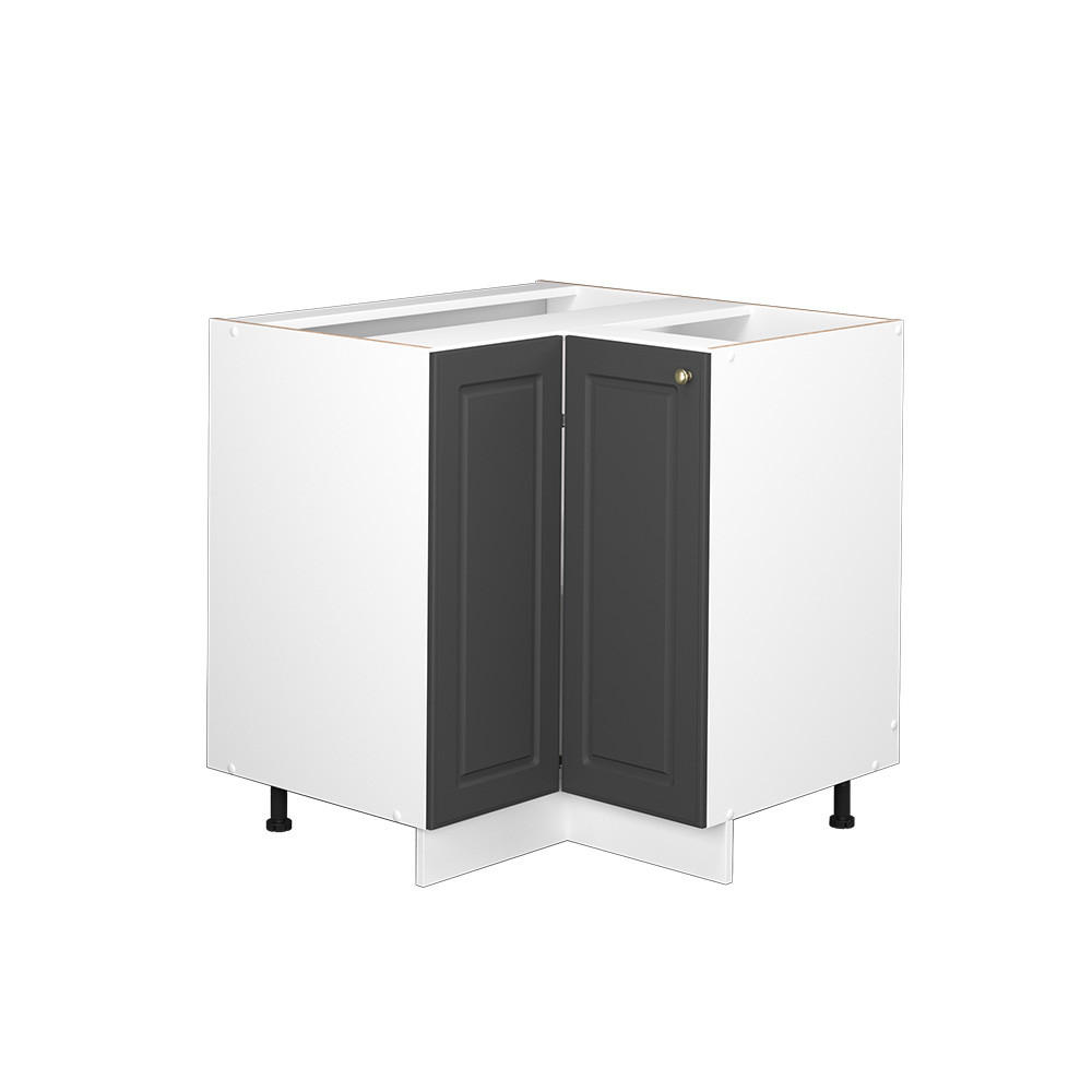 ECKUNTERSCHRANK Fame-Line Anthrazit-Gold 80.5 cm ohne AP - Anthrazit/Weiß, Holzwerkstoff (80.5/82/51.6cm) - Vicco