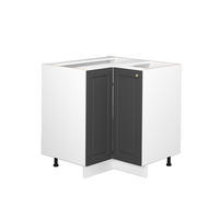 ECKUNTERSCHRANK Fame-Line Anthrazit-Gold 80.5 cm ohne AP - Anthrazit/Weiß, Holzwerkstoff (80.5/82/51.6cm) - Vicco
