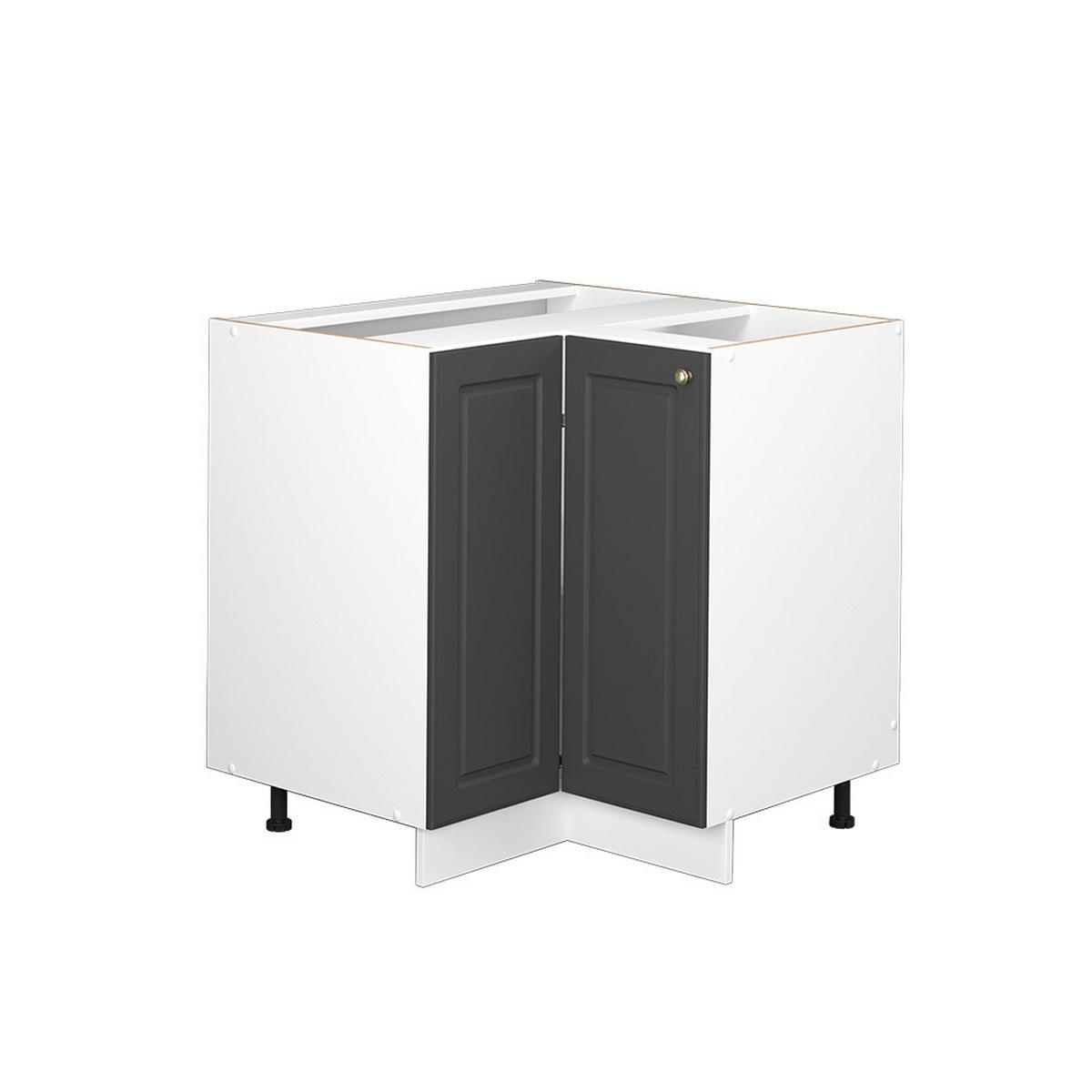 ECKUNTERSCHRANK Fame-Line Anthrazit-Gold 80.5 cm ohne AP - Anthrazit/Weiß, Holzwerkstoff (80.5/82/51.6cm) - Vicco