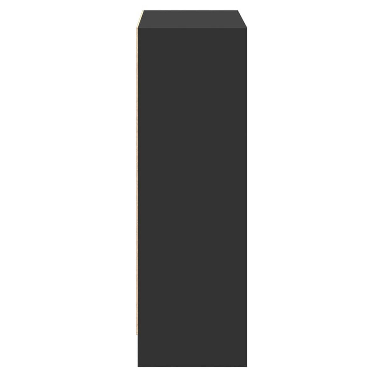 BÜCHERREGAL mit 2 Fächern 60/24/76 cm aus Holzwerkstoff Schwarz - Schwarz, Holz (60/76/24cm) - vidaXL