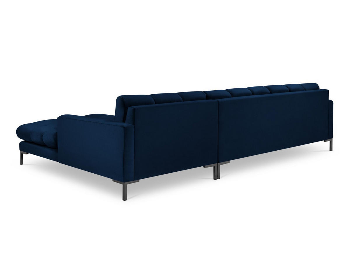 ECKSOFA rechts Mamaia aus Samt königsblau 5 Sitzplätze - Blau, Textil (185/293cm) - Micadoni
