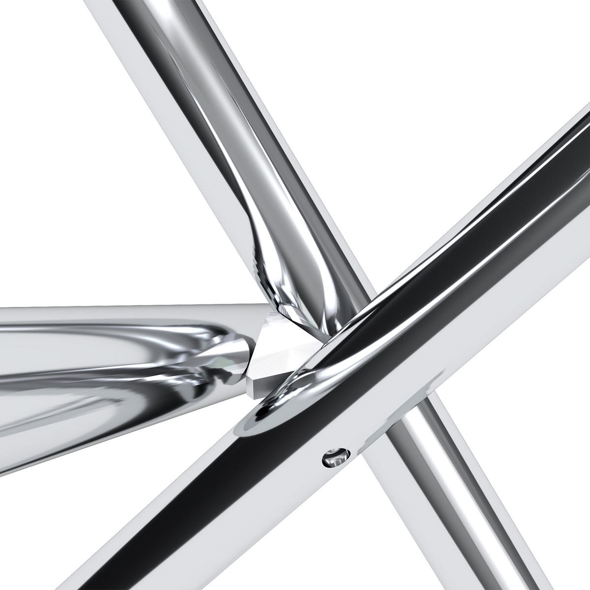 ESSTISCH 80/80/76 cm silber aus Glas mit verstellbaren Gleitern - Silberfarben, Metall (80/80/76cm) - OKWISH