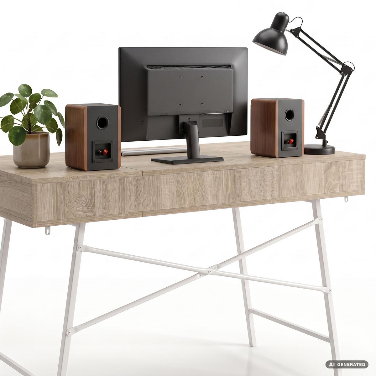 SCHREIBTISCH ARDEN 120 cm Sonoma Eiche - Weiß/Sonoma Eiche, Holzwerkstoff (120/50/80.5cm) - Akord
