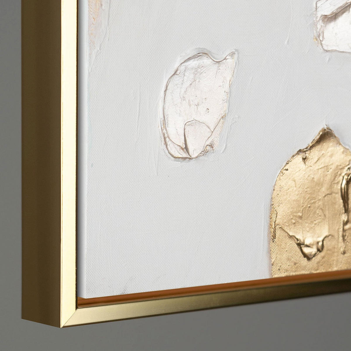 GEMÄLDE Rhythmus der Unendlichkeit Schattenfugenrahmen Gold 60x40 cm - Goldfarben, Holz (60/40cm) - YS-art gallery