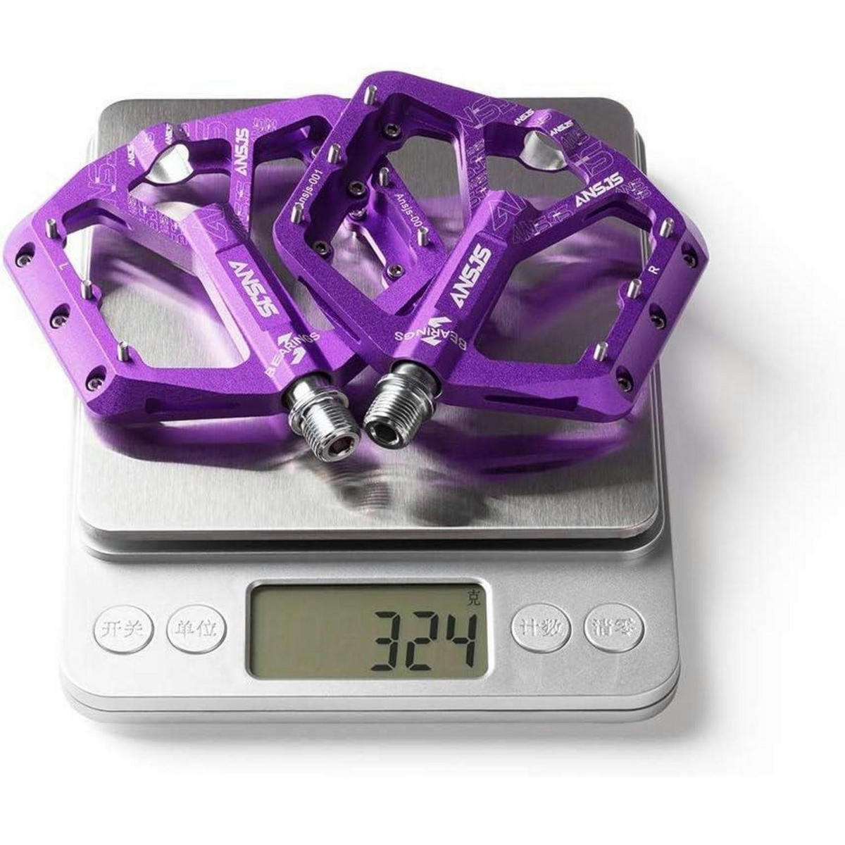 FAHRRADPEDALE Rennrad Aluminium Ultraleicht Antirutsch Violett - Violett, Metall (11/1.5/12.1cm)
