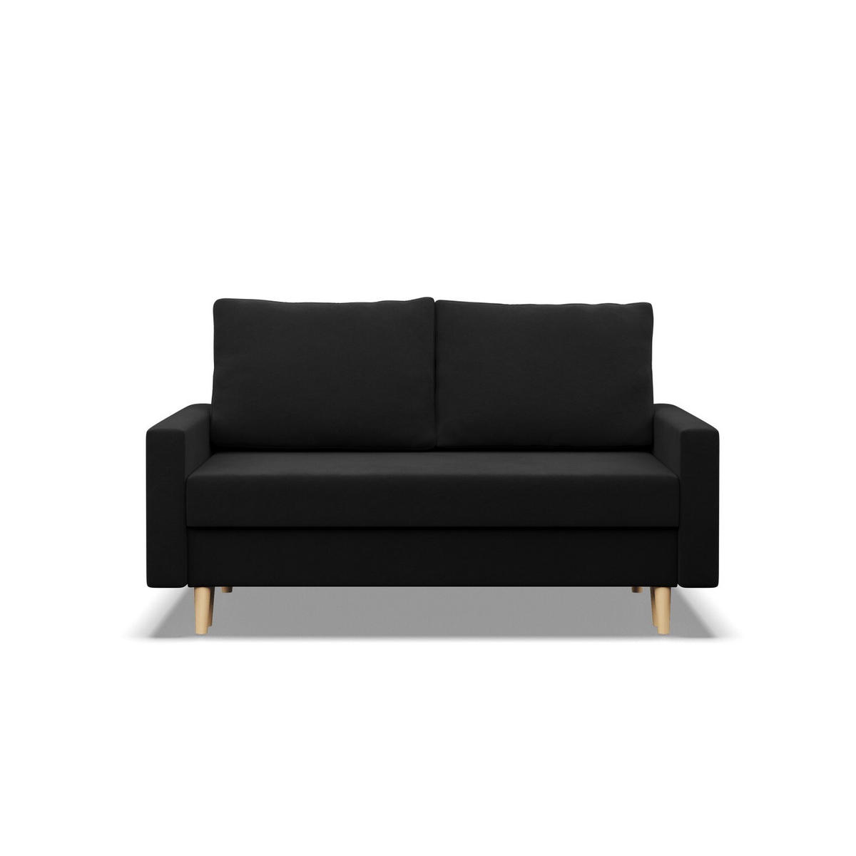 SOFA Blank schwarz 152/88/92 - Schwarz, Textil (152/88/92cm) - SIMKAM Furniture