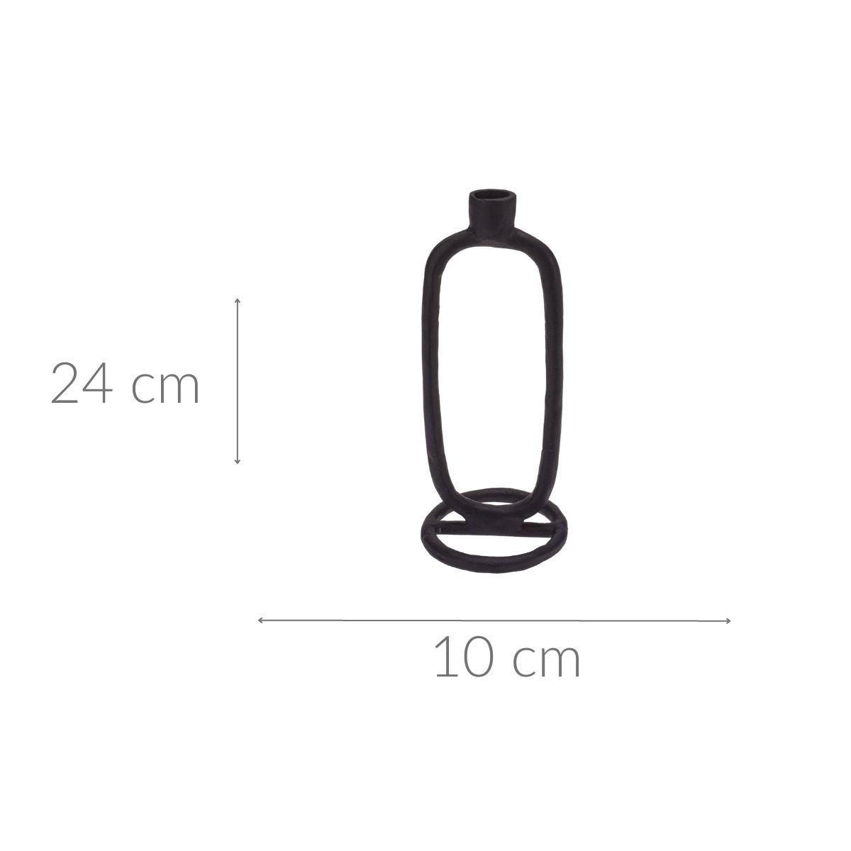 DEKO-KERZENSTÄNDER Aluminium 10/10/24 cm - Schwarz, Metall (10/24/10cm) - Home Styling Collection