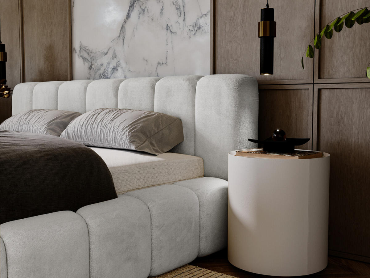 POLSTERBETT Ibiza 140x200 Hellgrau - Hellgrau/Naturfarben, Holz/Textil (140/200cm) - Graingold