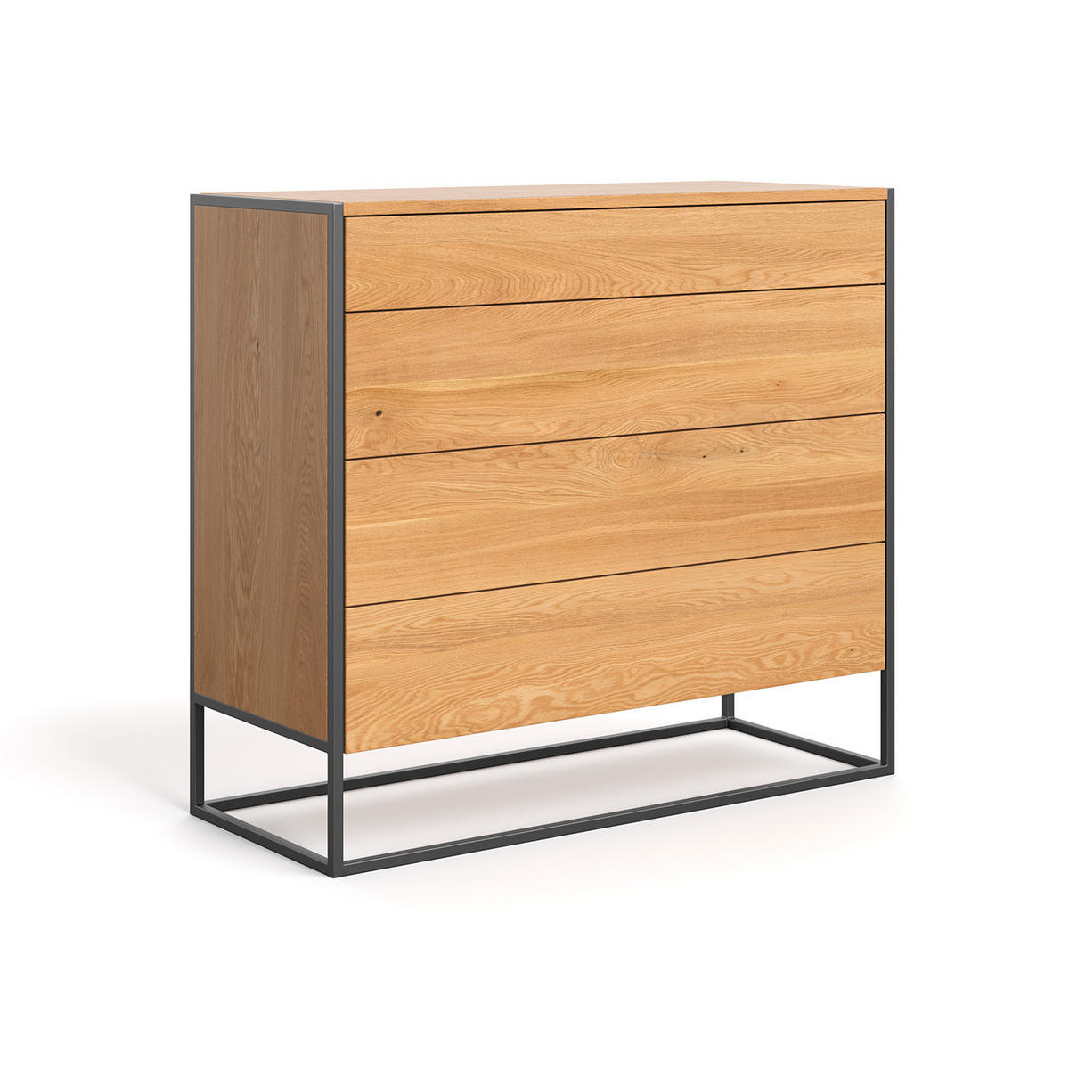 SIDEBOARD Moon aus massivem Eichenholz 80 cm - Eichefarben/Naturfarben, Holz (80/110/50cm) - Danzz