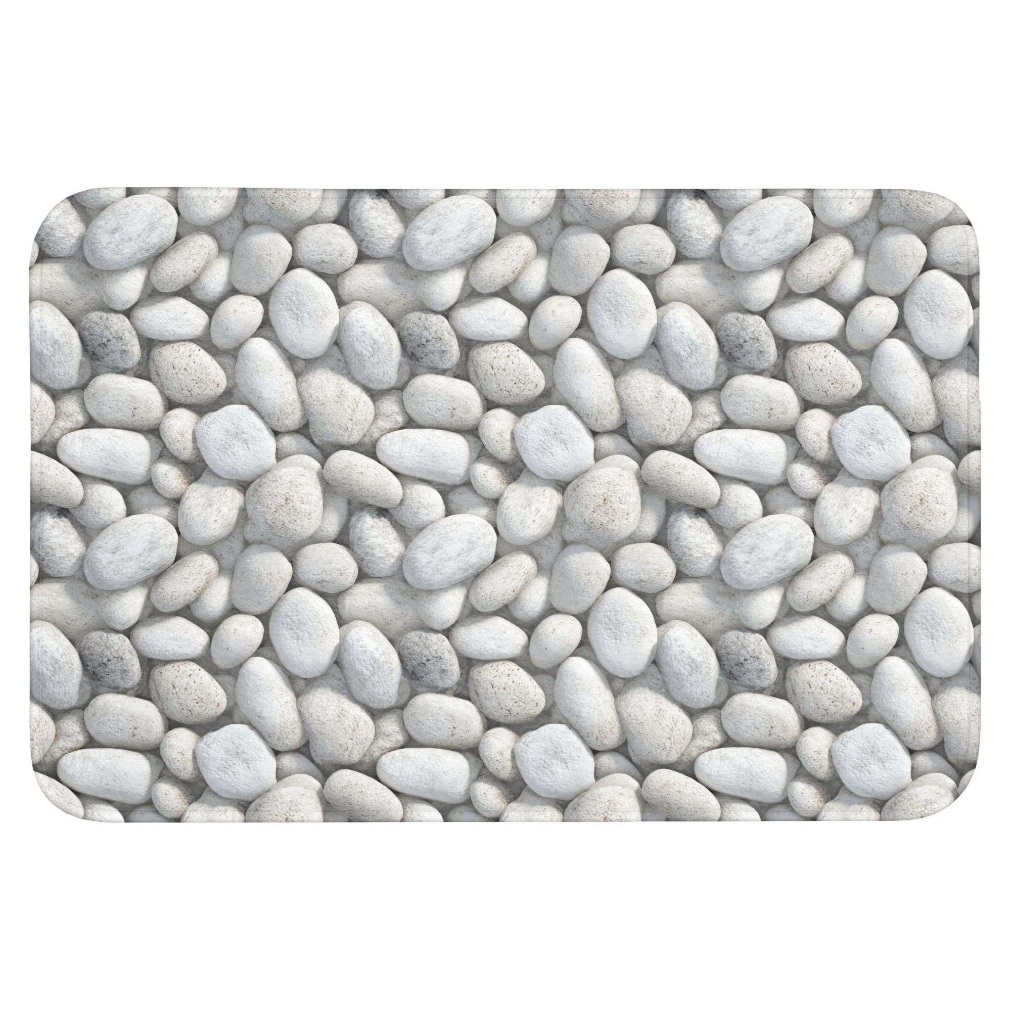 TEPIH ZA KUPAONICU Oblutci 90x60 cm - svijetlo siva, tekstil/plastika (90/60cm) - OnlyWow