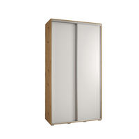 SCHWEBETÜRENSCHRANK 235,2/140/60 2-türig - Silberfarben/Weiß, Holz/Metall (140/235/60cm) - Abiks Möbel