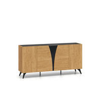 SIDEBOARD Toscania Eiche / Schwarz 170 / 40 / 82cm - Eichefarben/Schwarz, Holz/Holzwerkstoff (170/82/40cm) - Feldmann-Wohnen