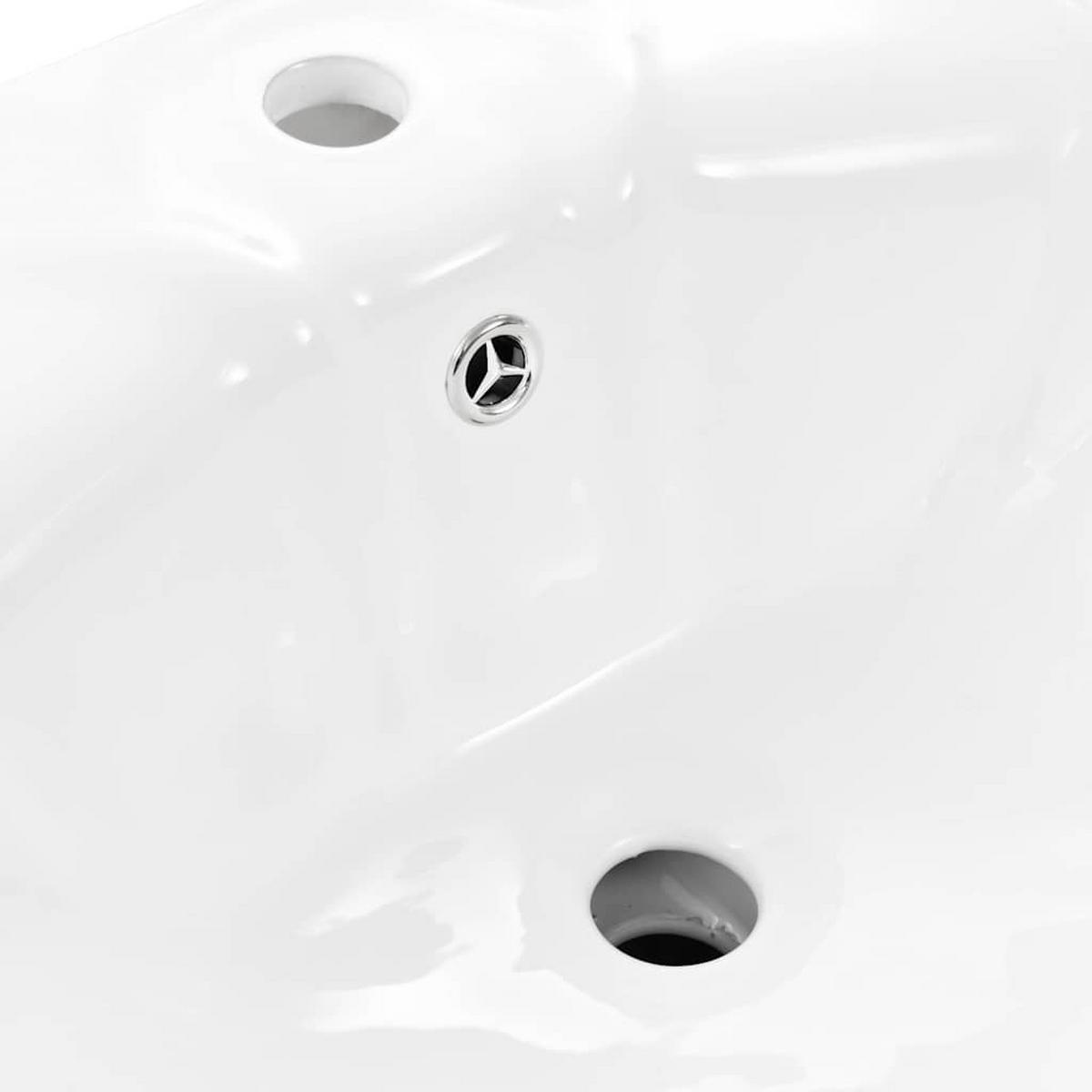 WASCHBECKEN Freistehendes Mit Säule Keramik Weiss 580/510/200 Mm - Weiß, Keramik (51/20/58cm) - vidaXL