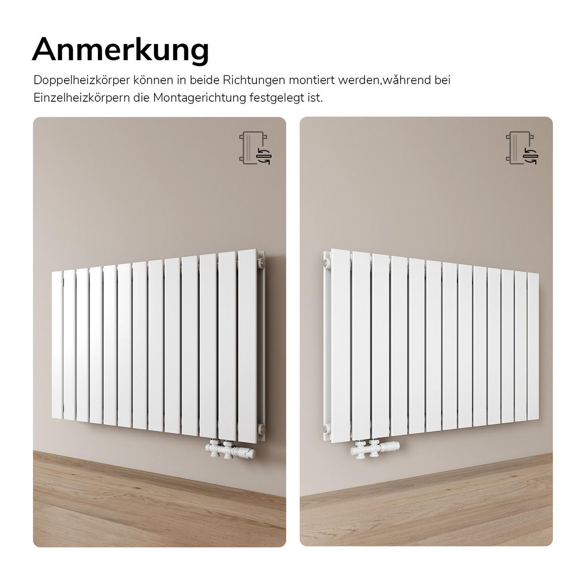 HEIZKÖRPER Flachheizkörper Weiß 63/100/6,3 cm - Weiß, Metall (100/63/6.3cm) - EMKE