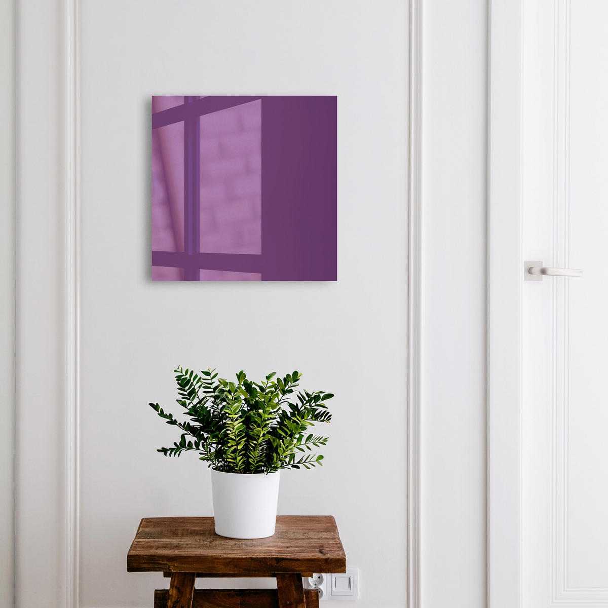 SCHLÜSSELBOX Weiß 30x30 cm – Türöffnung nach rechts - Kräftiges Lila - Lila, Metall (30/30/5cm) - TULUP