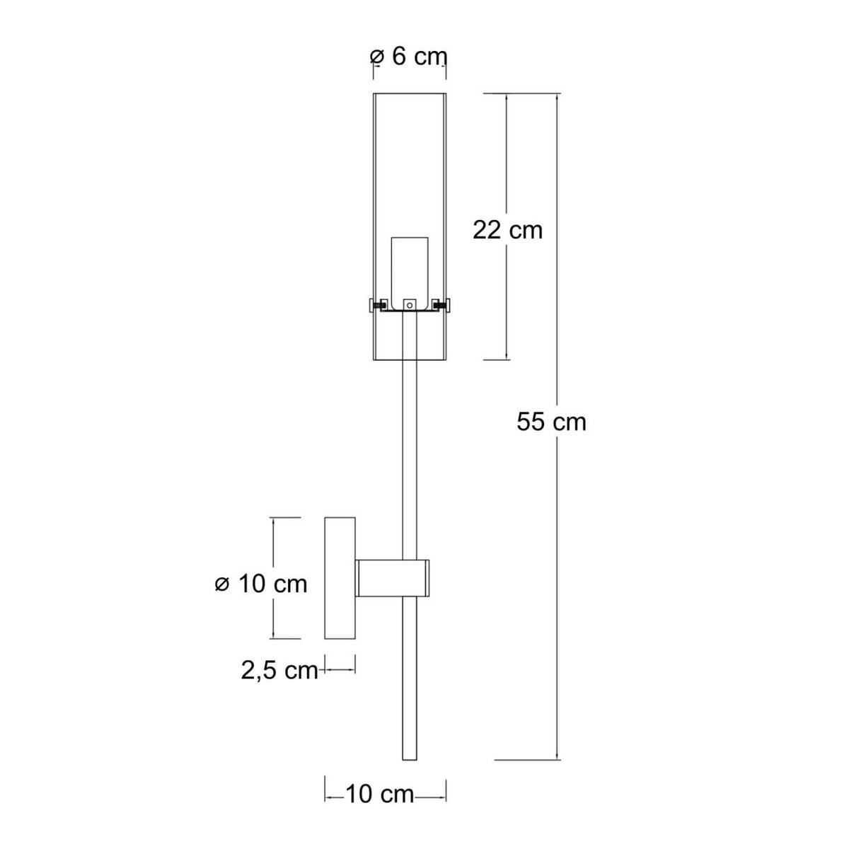 WANDLEUCHTE Sérénia, Transparent und goldfarben, 55cm - Transparent, Glas (10/55/10cm) - KOSILUM