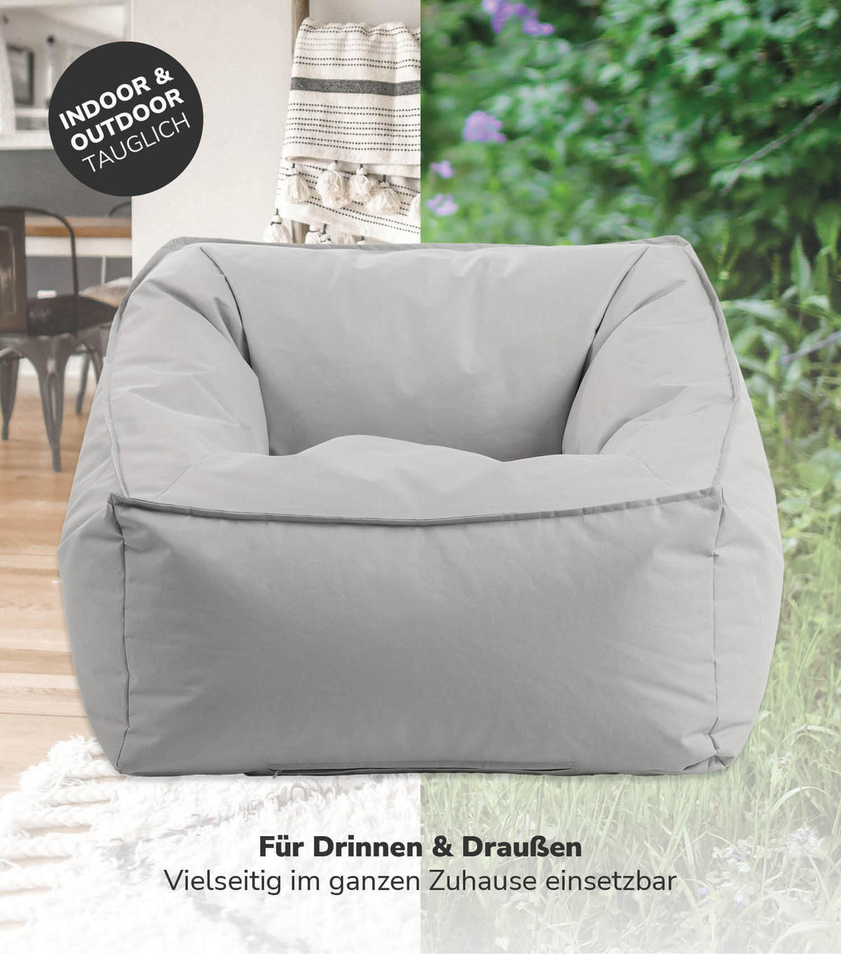 SITZSACK Der Sunnyboy - Grau, Textil (75/60/95cm) - Mokebo