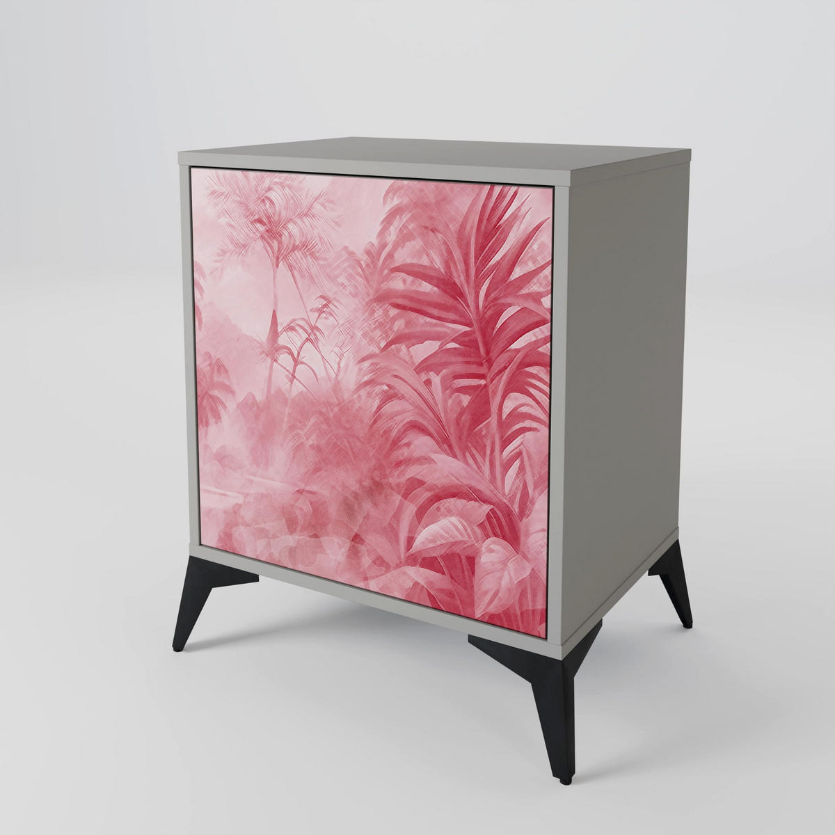 SIDEBOARD SWEET TROPICS, Grau, 57,5x42x57,5 cm, Ohne Füße - Multicolor/Grau, Holzwerkstoff (57.5/57.5/42cm) - SpaceRebels
