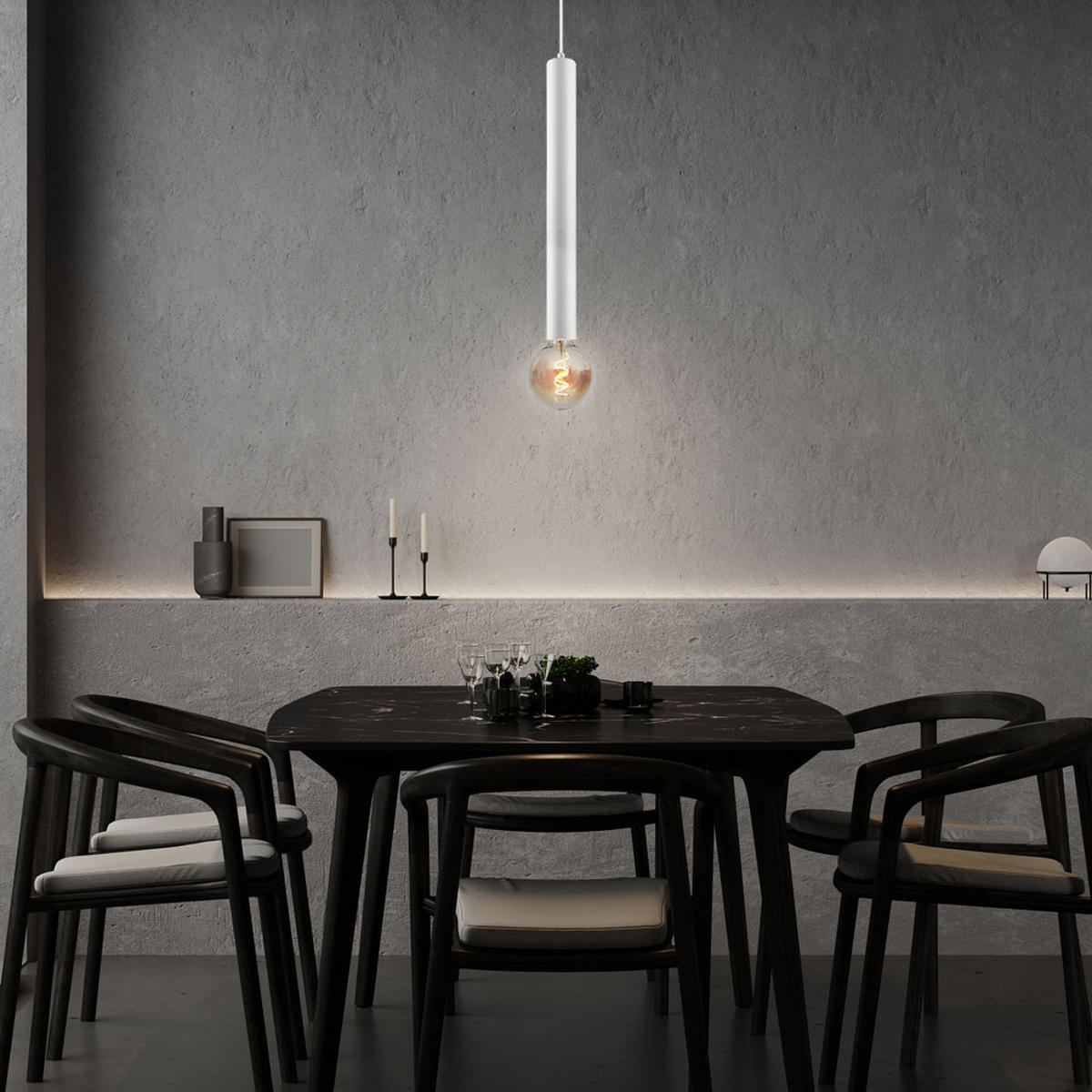 HÄNGELEUCHTE CLERMONT Metall Weiß - Weiß, Metall (10/10/150cm)