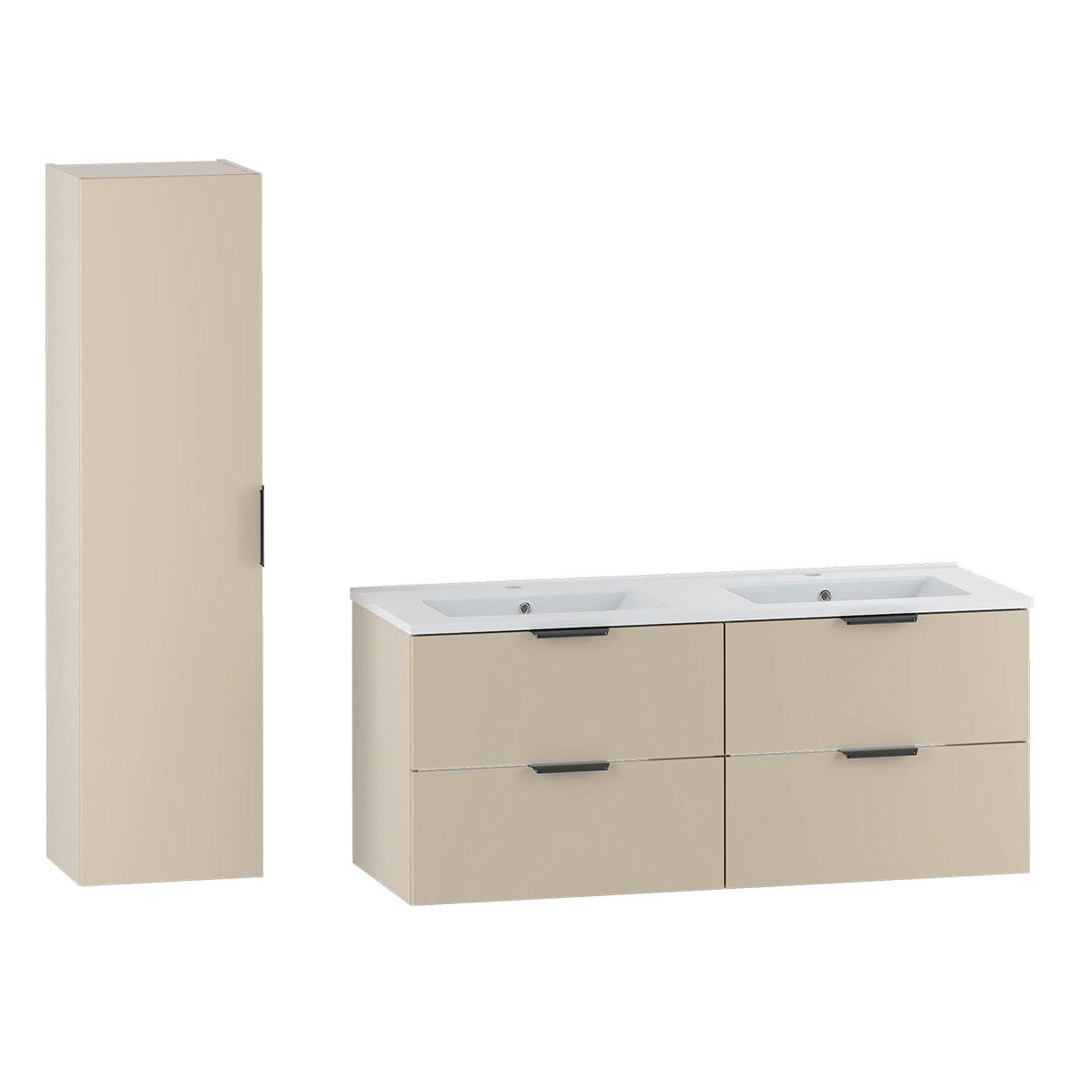 KOUPELNOVÝ NÁBYTEK 120cm Astrid 2er-Set Kašmír - kašmírová, kompozitní dřevo (120/50/45.8cm) - Petits-meubles