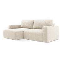 ECKSOFA mit Schlaffunktion links Chenille Stoff Beige - Beige/Creme, Kunststoff/Textil (149/244cm) - LaMiaSofa