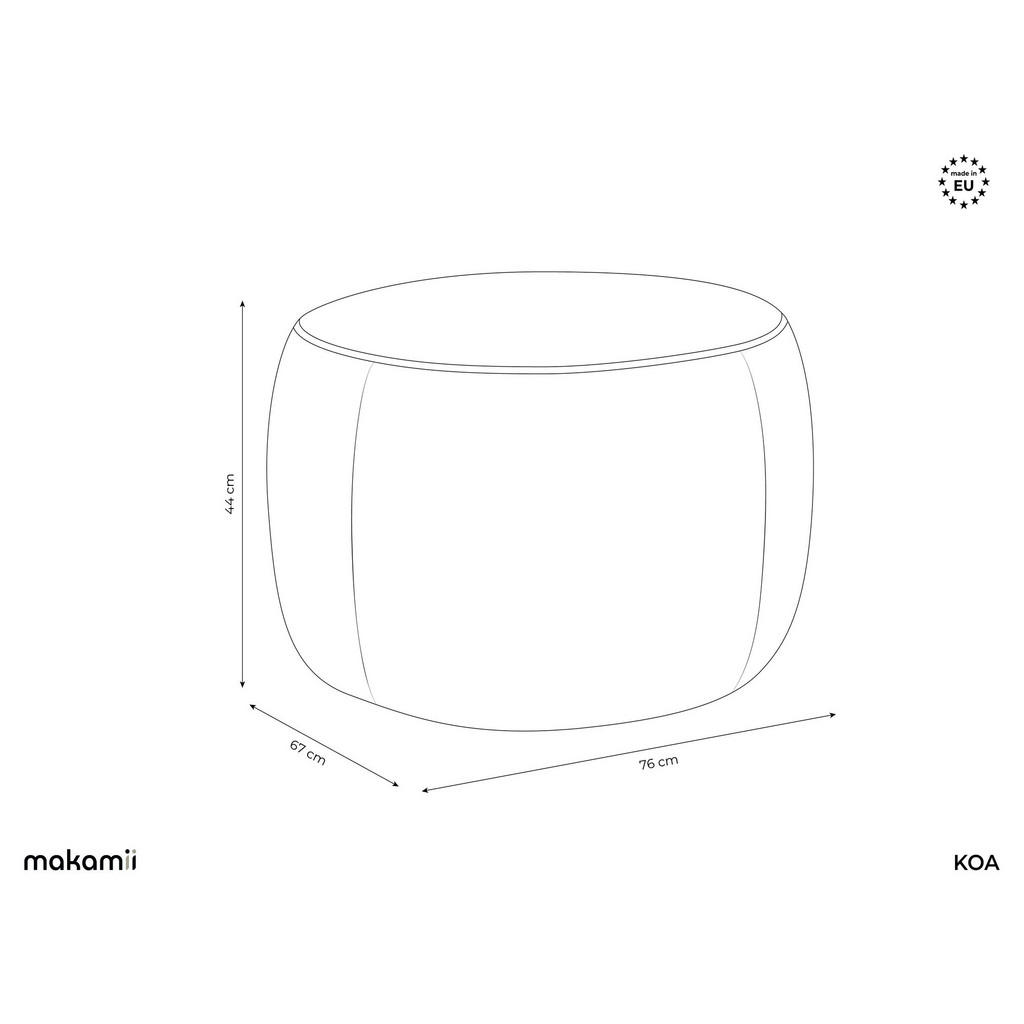 Thumbnail - Makamii Pouf, Petrol, Textil, 1-Sitzer, Füllung: Schaumstoff, 76x44x67 cm, Made in EU, Wohnzimmer, Hocker, Sitzhocker