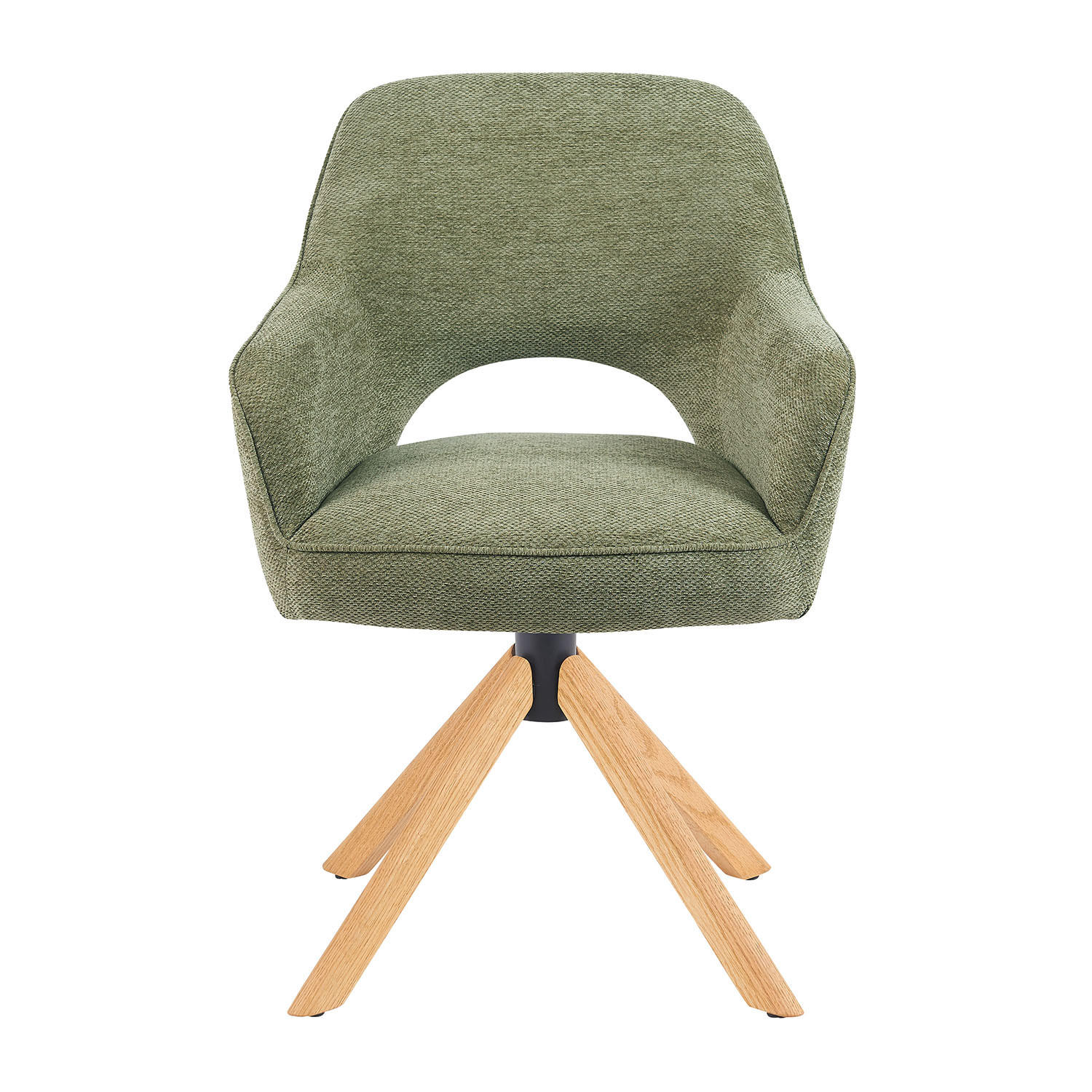 DREHSTUHL Mika-Lara - Honigeiche/Grün, Eichenholz/Holz (60/87/65cm) - DUBI Möbel