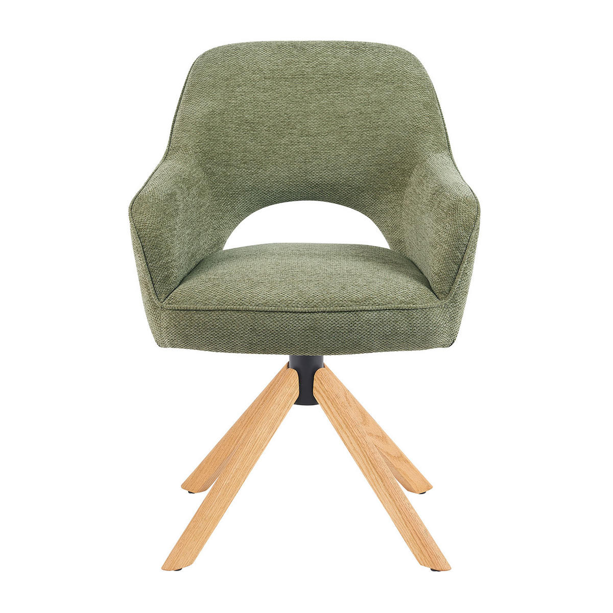 DREHSTUHL Mika-Lara - Honigeiche/Grün, Eichenholz/Holz (60/87/65cm) - DUBI Möbel