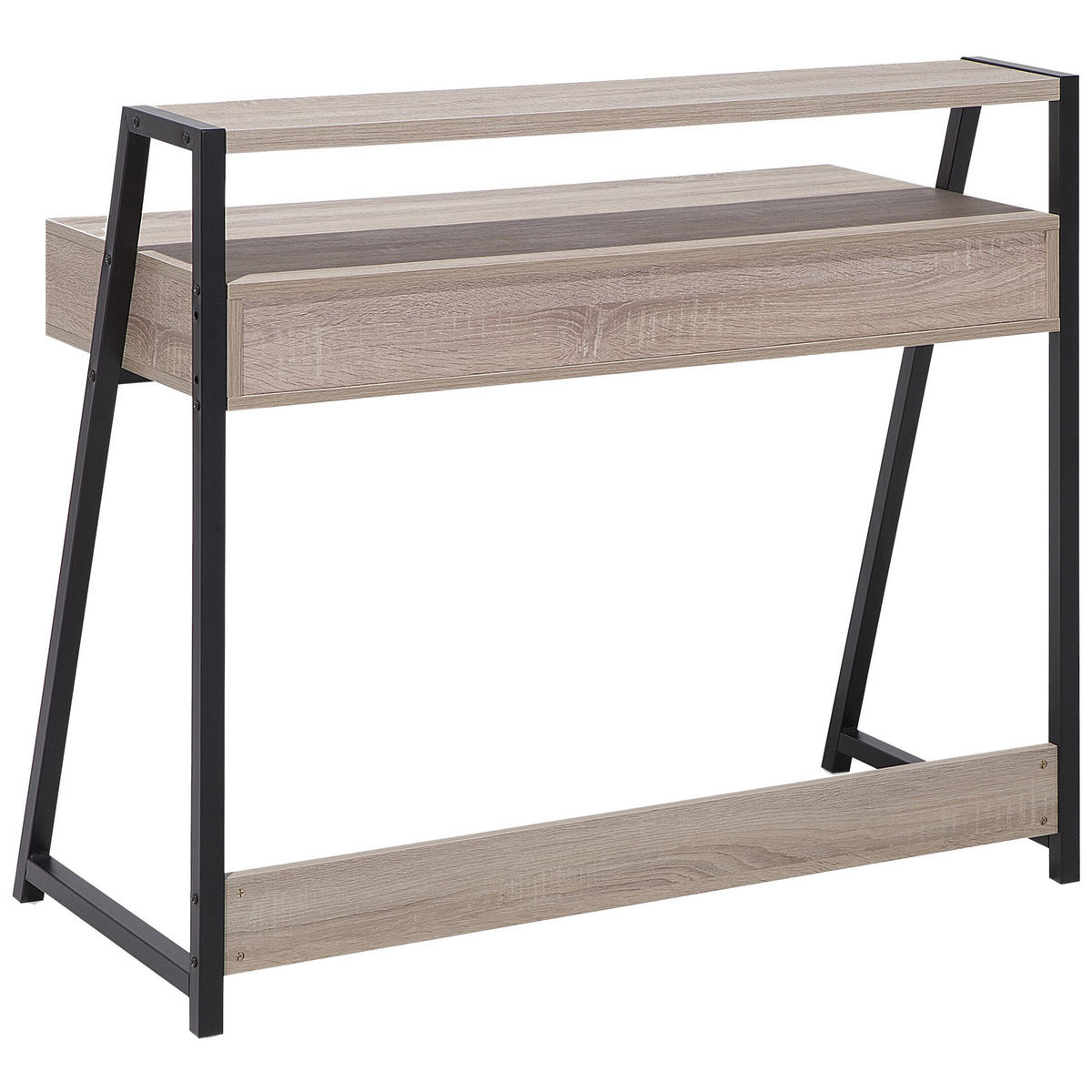 SCHREIBTISCH heller Holzfarbton 100/50/92 cm Calvin - Hellgrau, Holzwerkstoff (50/100/92cm) - Beliani