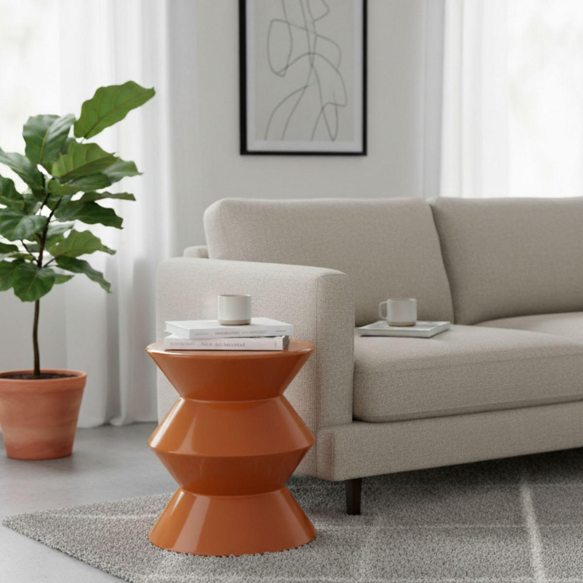SÄULENTISCH metallisch Gisa Orange 31/31/36,5 cm - Orange, Metall (31/31/36.5cm) - Home Styling Collection