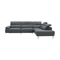 ECKSOFA Fiesta Echtleder Anthrazit - Anthrazit, Leder/Metall (282/220cm)