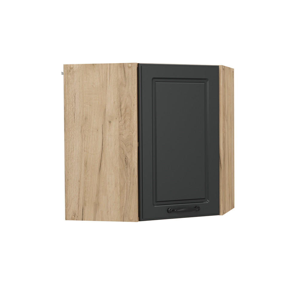HÖRNHÄNGANDE SKÅP R-Line Antracit hus på landet 57 cm Antracit, Honungsek 60/57/31 cm
