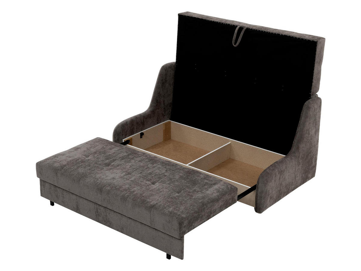 SCHLAFSOFA Viva Elite IV - Dunkelbraun/Schwarz, Holz/Metall (166/85/98cm) - MIRJAN24