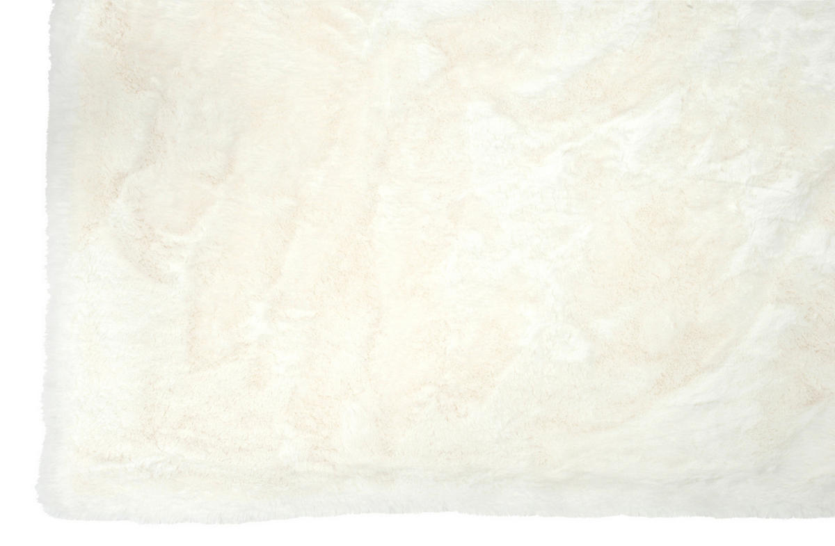 PLAID CUTIE - Plüsch - Weiß - 180/130/3 cm - Weiß, Textil (130/180cm) - J-Line