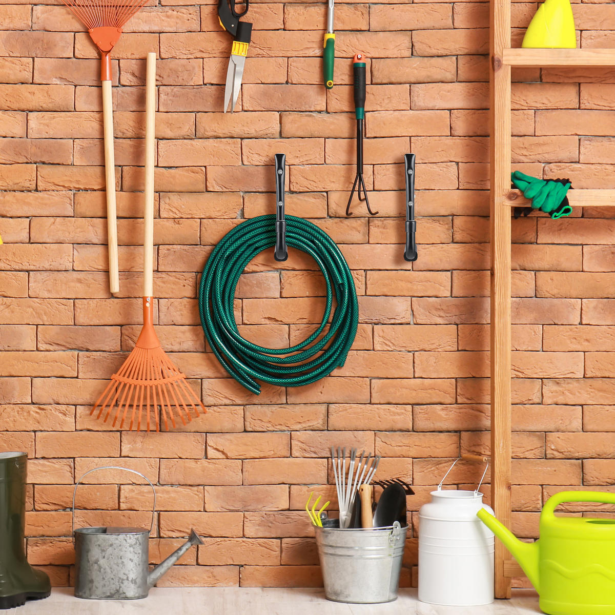 WANDHAKEN Set - Schwarz, Textil/Metall (2.5/22/15cm) - Relaxdays